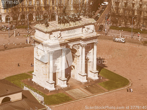 Image of Milan aerial view vintage