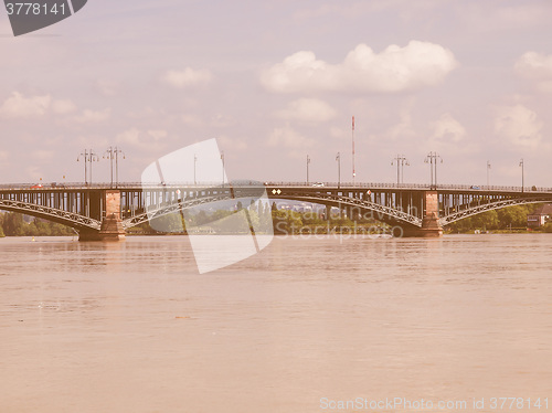 Image of Rhine river in Mainz vintage
