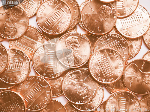 Image of  Dollar coins background vintage