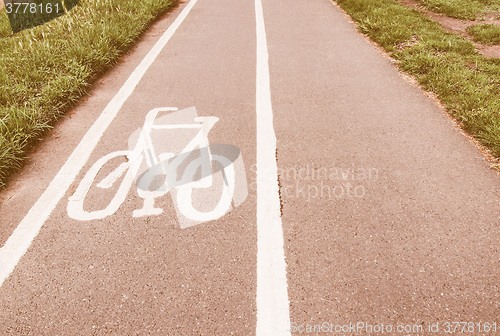 Image of  Bike lane sign vintage