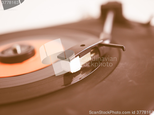 Image of  Vinyl record on turntable vintage