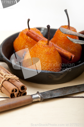 Image of poached pears delicious home made recipe 