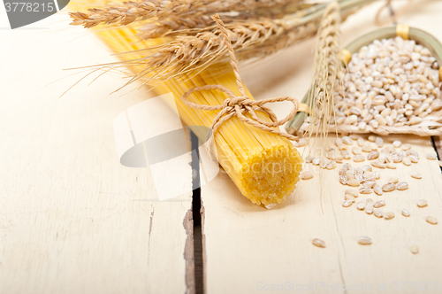 Image of organic Raw italian pasta and durum wheat 