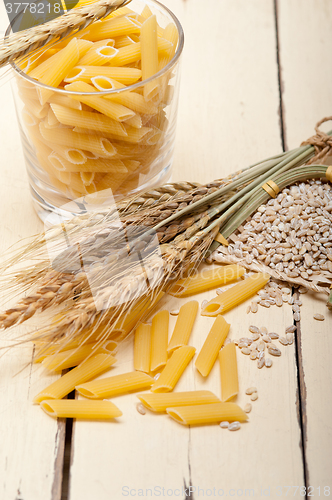 Image of Italian pasta penne with wheat