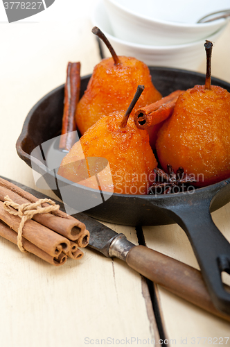 Image of poached pears delicious home made recipe 