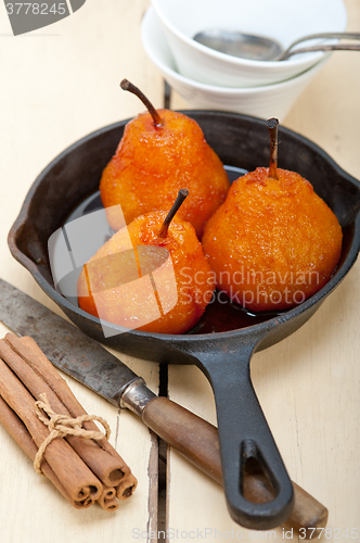 Image of poached pears delicious home made recipe 