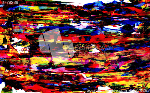 Image of Messy abstract lines and smears of paint