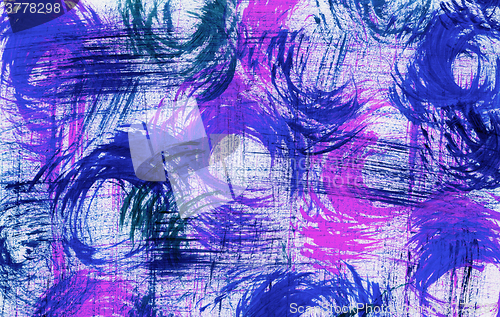 Image of Swirled brush marks in blue and pink