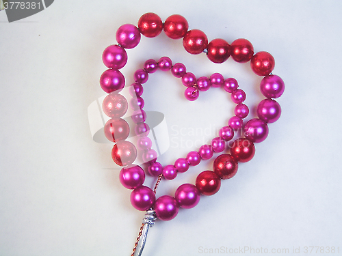 Image of hearts made of beads