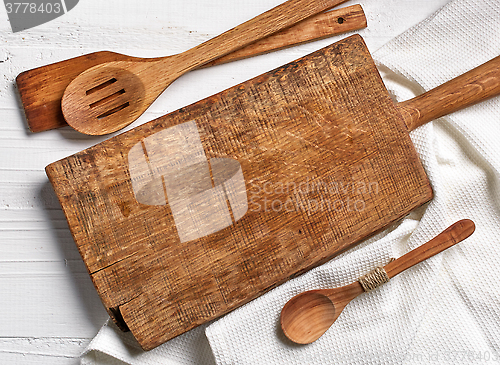 Image of cooking background with old cutting board