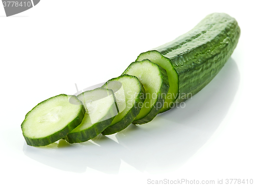 Image of fresh green sliced cucumber