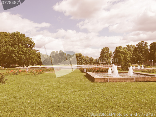 Image of Gardens in Stuttgart Germany vintage