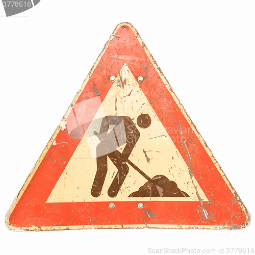 Image of  Roadworks sign vintage