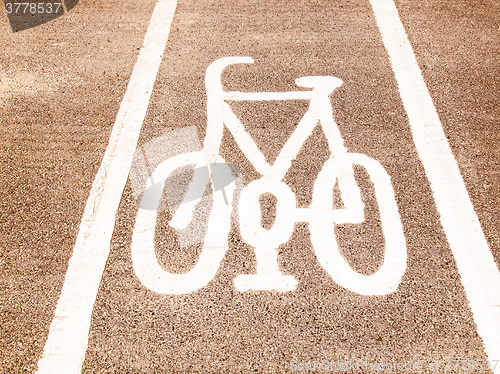 Image of  Bike lane sign vintage