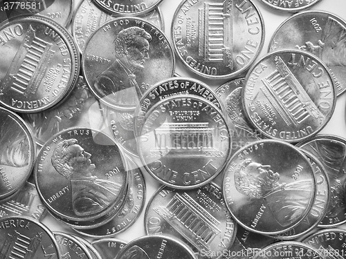 Image of Black and white Dollar coins background