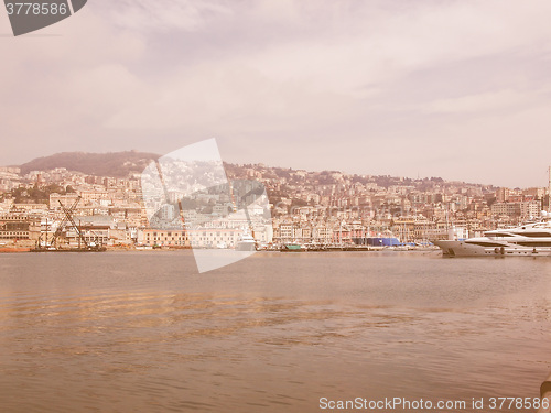 Image of View of Genoa Italy from the sea vintage