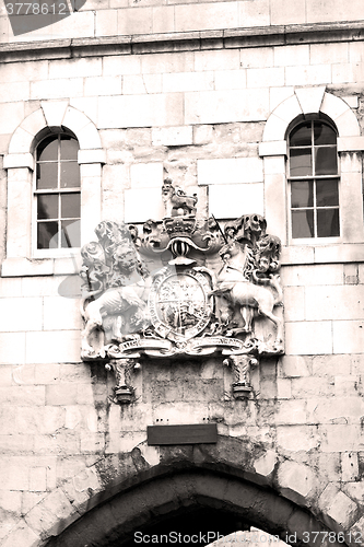 Image of old windon in england london brick and glass the wall 