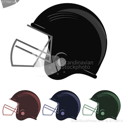 Image of Colorful Football Helmet Icons