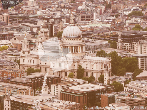 Image of Retro looking Aerial view of London