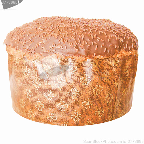 Image of Retro looking Panettone traditional Christmas Italian cake from 