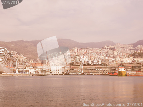 Image of View of Genoa Italy from the sea vintage