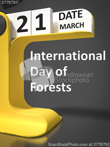 Image of vintage calendar International Day of forests