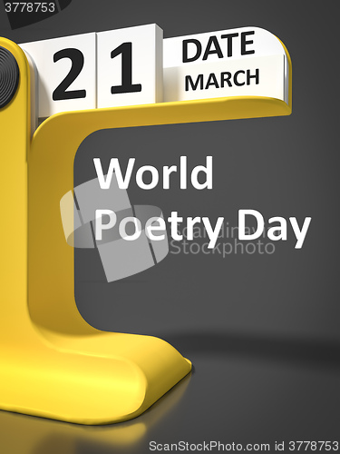 Image of vintage calendar World Poetry Day