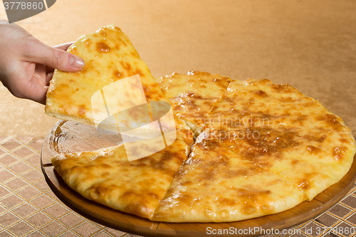 Image of georgian khachapuri megruli with cheese