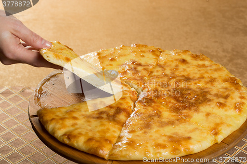 Image of georgian khachapuri megruli with cheese