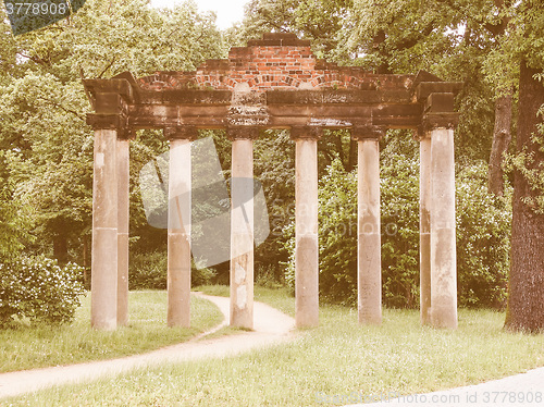 Image of Sieben Saeulen ruins in Dessau Germany vintage