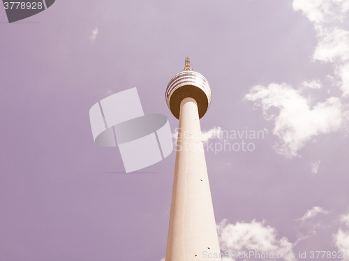 Image of TV tower in Stuttgart vintage