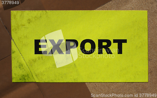 Image of Cardboard box with export label