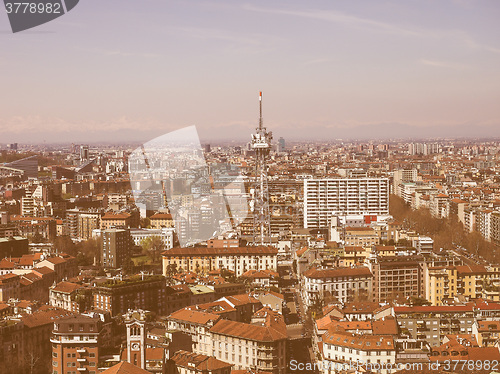 Image of Milan aerial view vintage