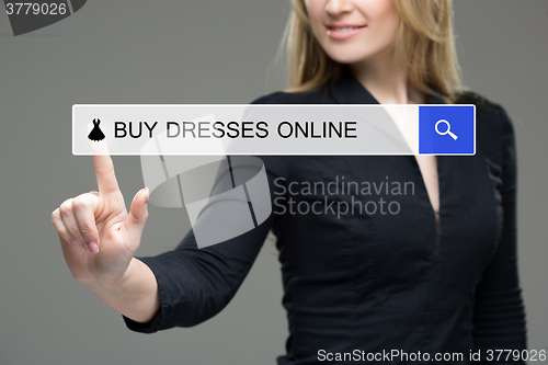 Image of girl clicks on virtual screens - buy online Dress