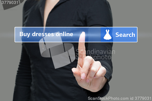 Image of girl clicks on virtual keyboard - buy online Dress