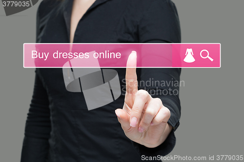 Image of girl clicks on virtual screens - buy online Dress