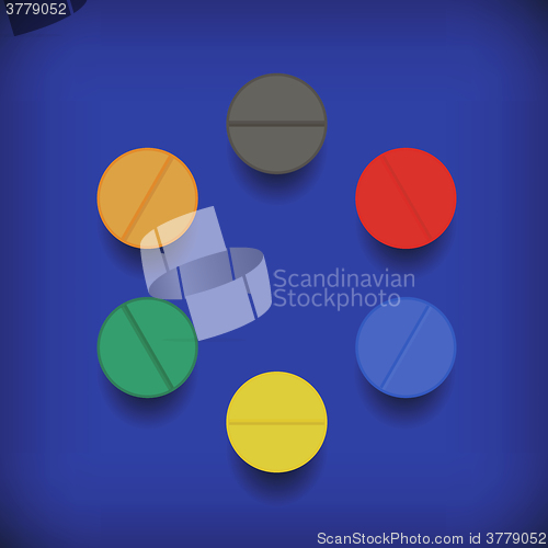 Image of Set of Colorful Pills