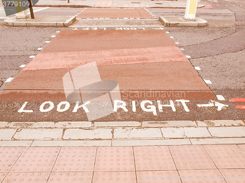 Image of  Look Right sign vintage