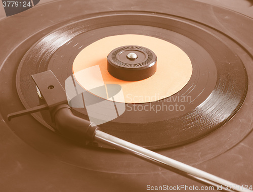 Image of  Vinyl record on turntable vintage