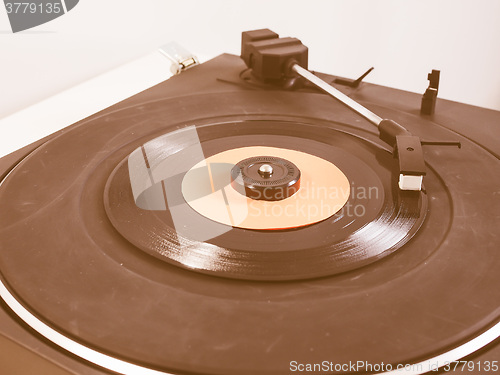 Image of  Vinyl record on turntable vintage