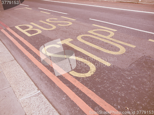 Image of  Bus stop sign vintage