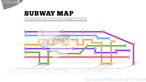 Image of Metro map in the form of a train