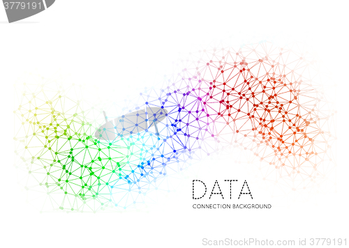 Image of Dots with connections, triangles light background