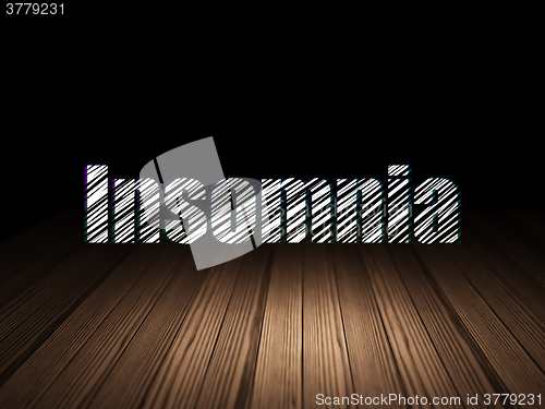 Image of Health concept: Insomnia in grunge dark room