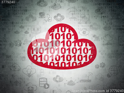 Image of Cloud computing concept: Cloud With Code on Digital Paper background