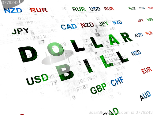 Image of Money concept: Dollar Bill on Digital background