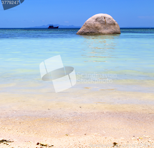 Image of asia in the  kho tao bay isle white  beach    rocks house 