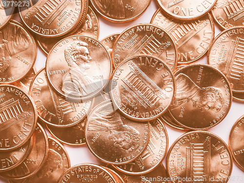 Image of  Dollar coins background vintage