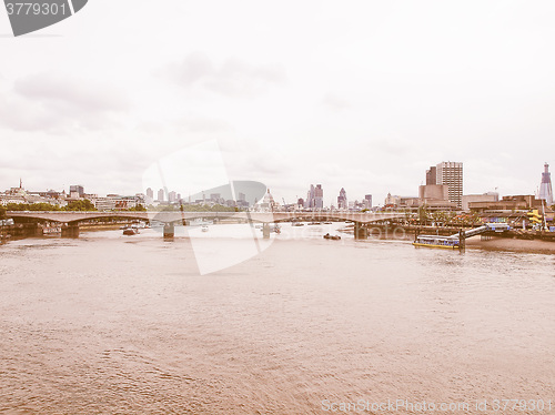 Image of River Thames in London vintage