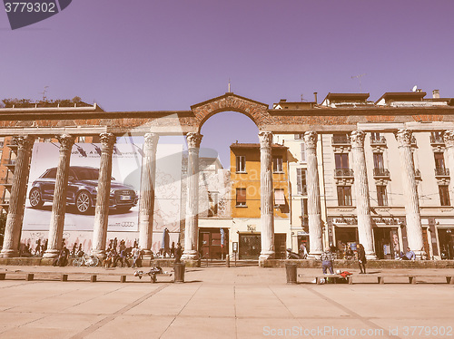 Image of Retro looking Colonne di San Lorenzo Milan